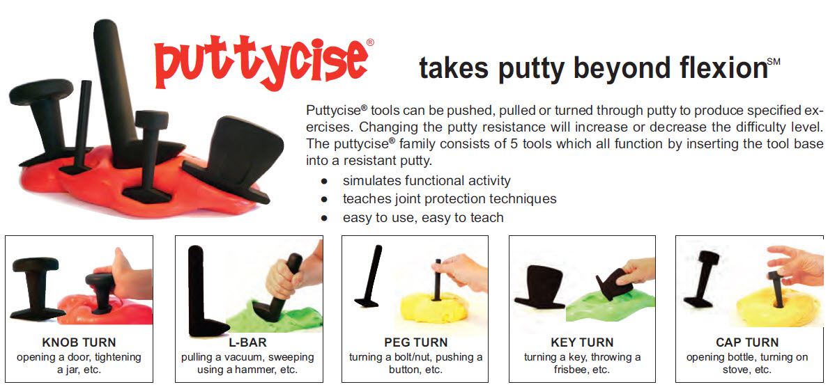 Puttycise Exercise Putty Tools from Fabrication Enterprises Picture